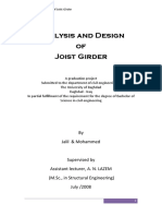 Analysis of Joist-Girder 2008 - Part - 0