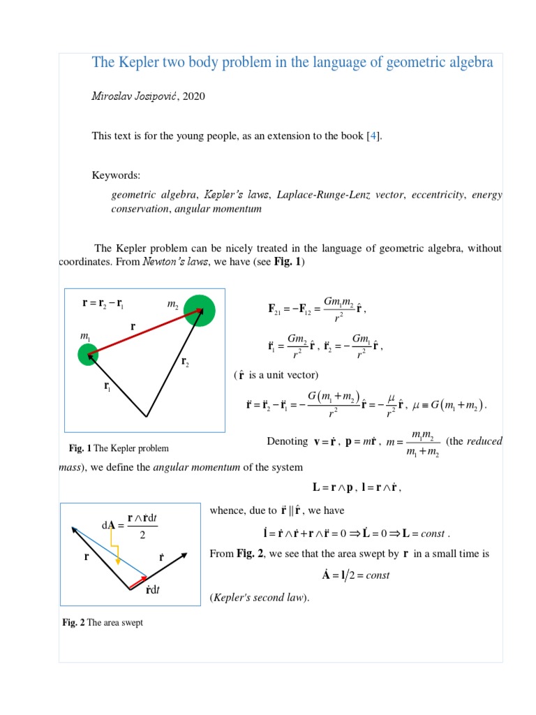 Geometric Algebra in Kepler's Problem | PDF | Teaching Mathematics ...