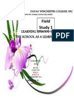 Field Study 1: Learning Episode 1 The School As A Learning Environment