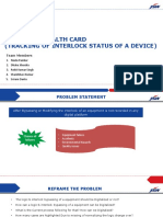 Equipment Health Card (Tracking of Interlock Status of A Device)