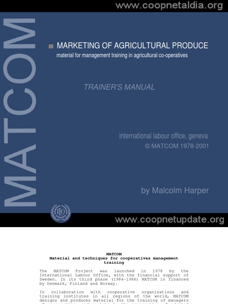 Marketing of Agricultural Produce Trainer'S Manual PDF Marketing