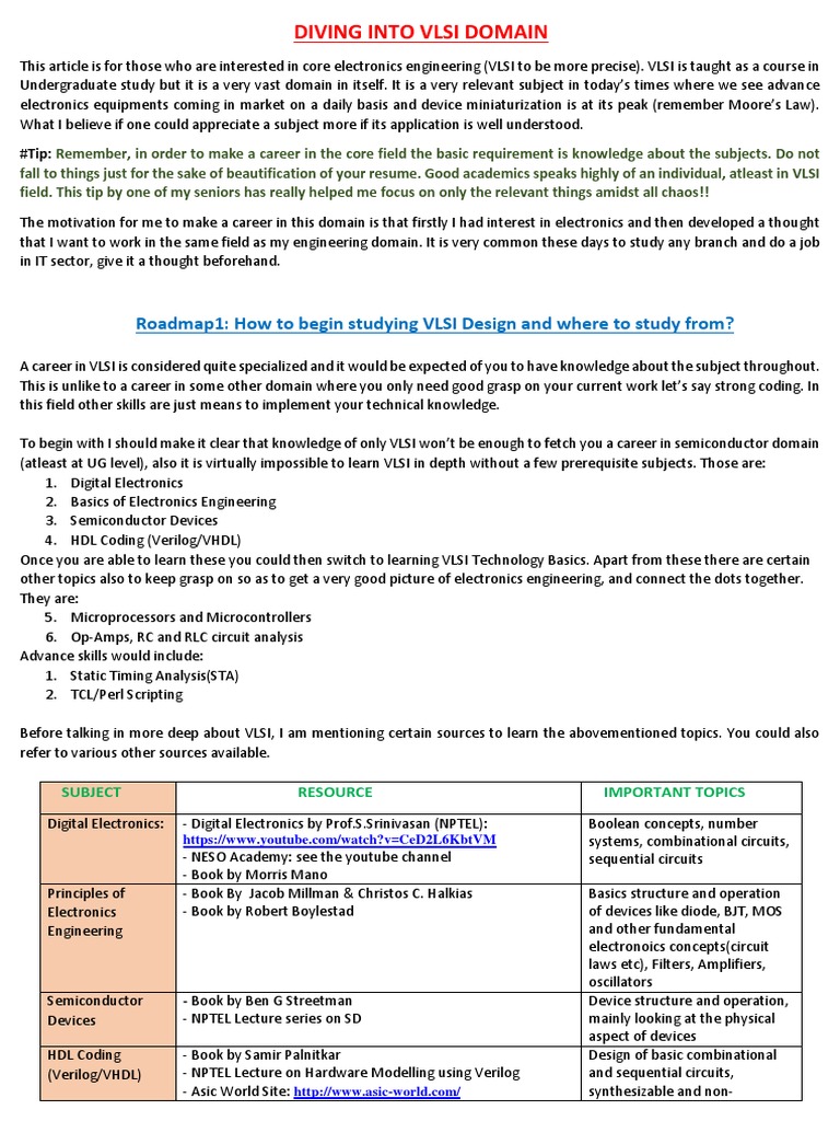 VLSI Design Career Roadmap-3 | PDF | Hardware Description Language ...