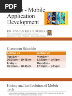CS436 - Mobile Application Development: Dr. Usman Khan Durrani