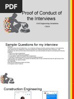 Proof of Conduct of The Interviews: Civil Engineering Orientation CE103