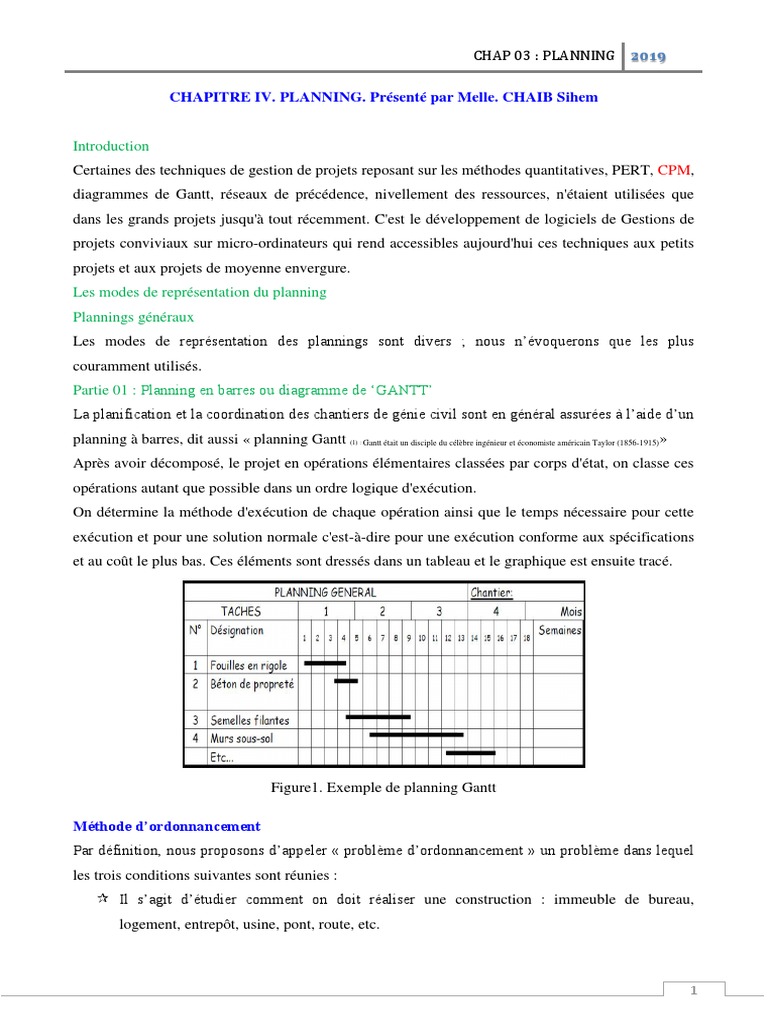 Techniques de Planning de Projet | PDF | Planification
