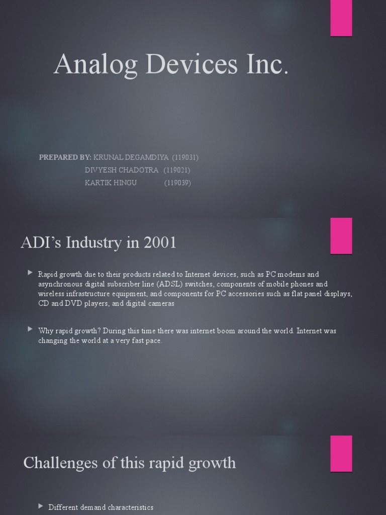 ADI Supply Chain Challenges in 2001 | PDF | Analog Devices | Integrated ...