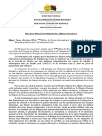 Note MAE - 7ème Forum de La Paix Et Sécurité Senegal