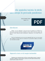 Riscurile Turismului in Pandemie