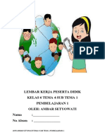 Lembar Kerja Peserta Didik Kelas 6 Tema 4 Sub Tema 1 Pembelajaran 1 Oleh: Ambar Setyowati Nama: - No Absen