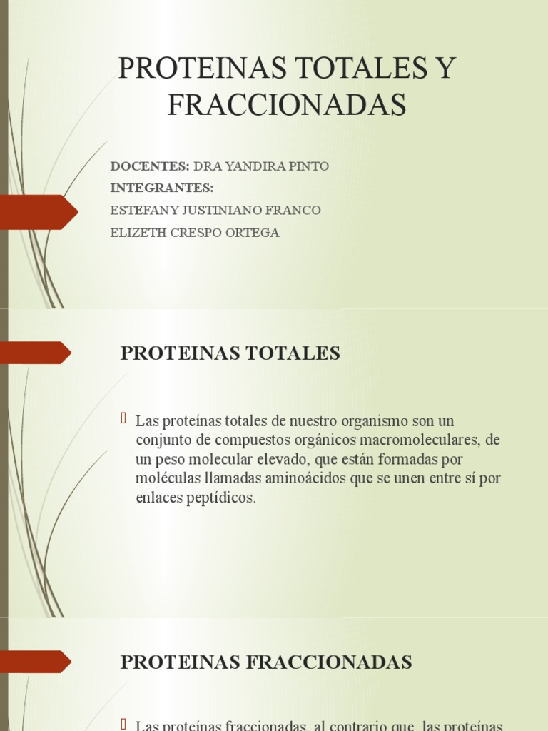 Proteinas Totales y Fraccionadas PDF Sangre Proteínas
