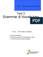 Grammar & Vocabulary: Test 3