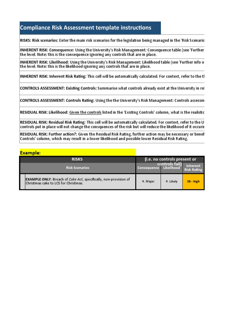 Compliance Risk Assessment Template Guide | PDF | Risk | Risk Management
