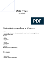 Data Types: and Properties