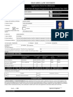 Application Form For Admission Bachelor & BS Part-III Degree Programs For The Academic Year 2022