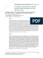 Sintesis Biodiesel Melalui Transesterifikasi Minyak Goreng Bekas Berbasis Katalis Heterogen Cao Dari Limbah Cangkang Telur Ayam