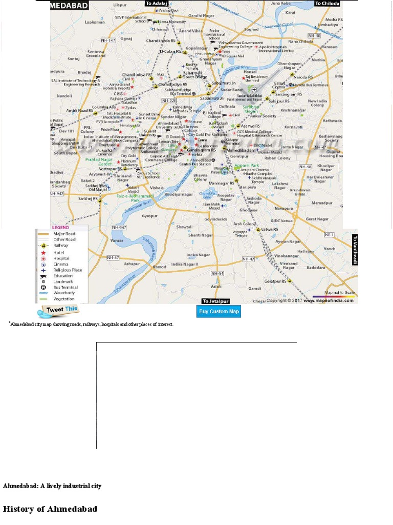 Ahmedabad City Map PDF