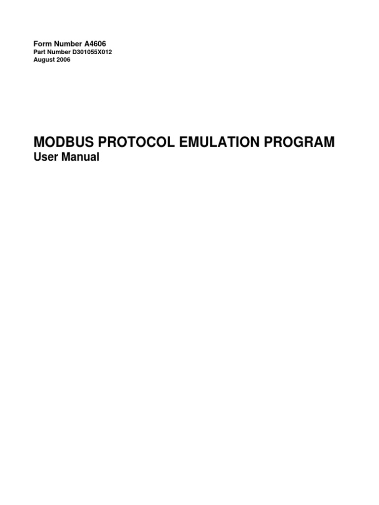 Modbus Protocol Emulation Program: User Manual | PDF | Computer File ...