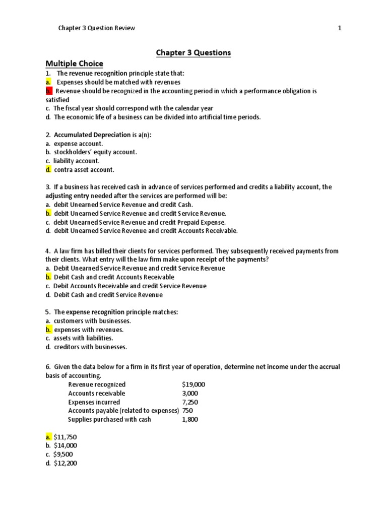 Chapter 3 Accounting Question Review | PDF | Debits And Credits | Expense