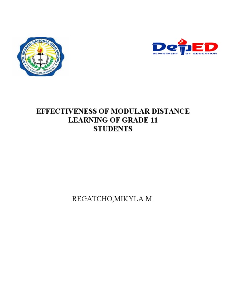 Effectiveness of Modular Distance Learning of Grade 11 Students | PDF