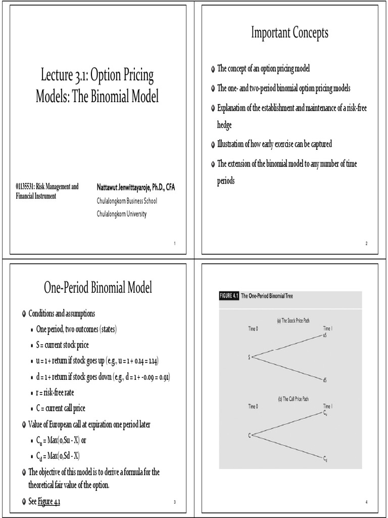 Binomial Option Pricing Models Explained | PDF | Option (Finance) | Put ...