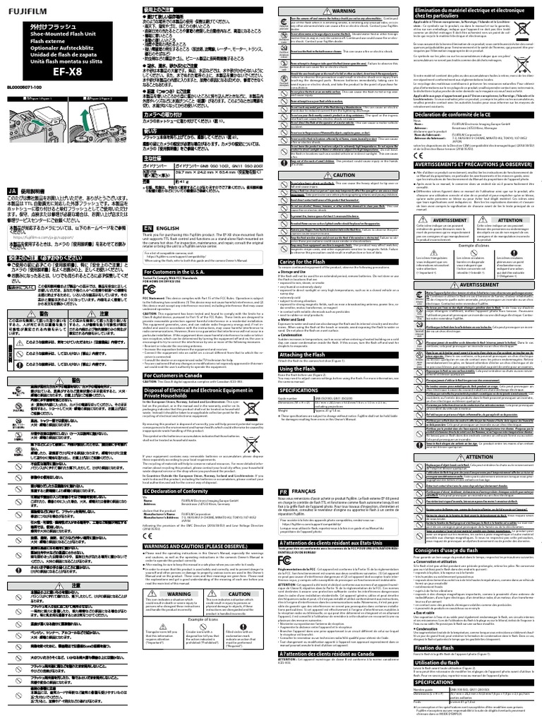 Fujifilm EFX8 Manual PDF