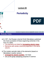 Periodicity: Chemistry For Engineers (CH011IU) - Lecture 05 - Semester 1: 2021-2022 1