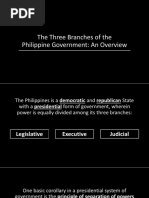 Overview of The Three Branches of The Philippine Government