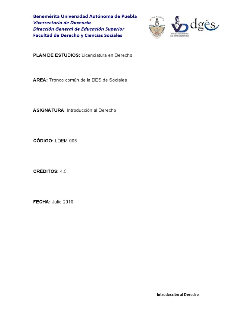 Plan de Estudios: Derecho BUAP | PDF | México | Plan de estudios