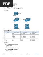 Lab - Switch Security Configuration: Topology