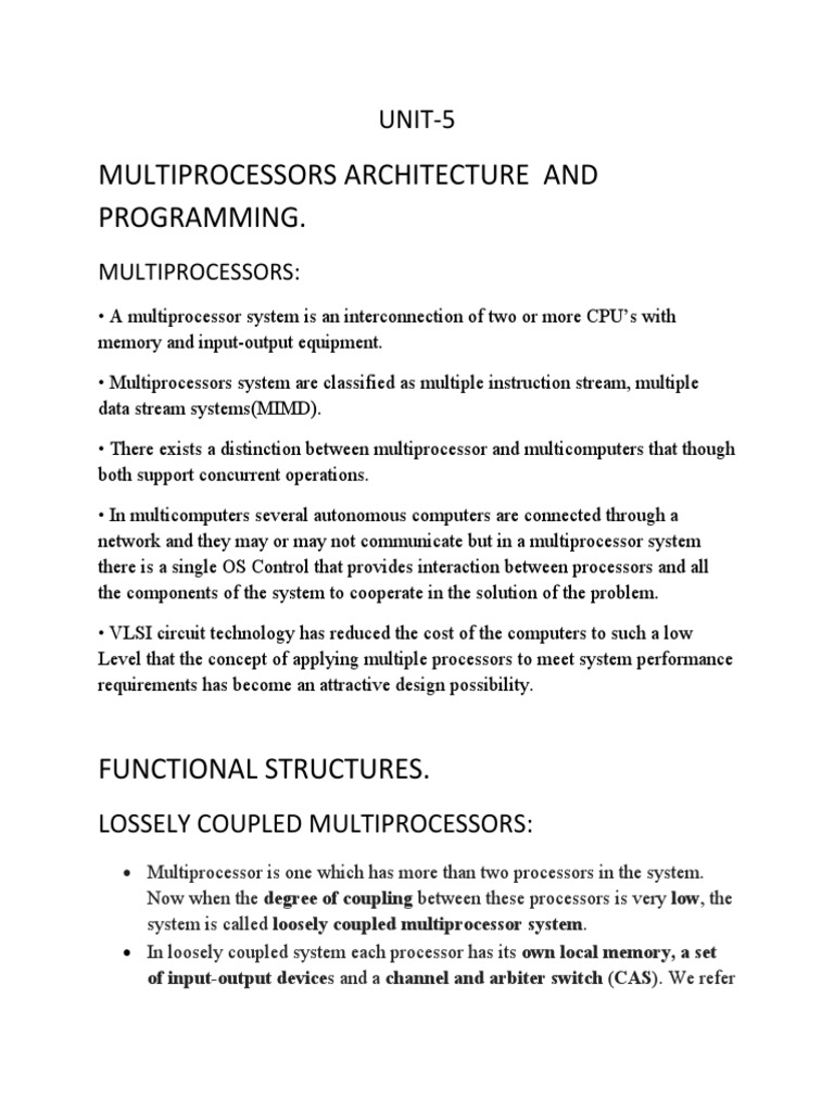 Multiprocessor Architecture and Programming | PDF | Parallel Computing ...
