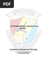 It Workshop Lab Manual: Csi Wesley Institute of Tech &SC