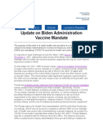 Update Biden Administration Vaccine Mandate 01-04-2022