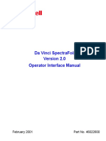 Da Vinci Spectrafoil Operator Interface Manual: February 2001 Part No. 46022600