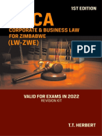 ACCA Corporate & Business Law - Zimbabwe (LW-ZWE) Revision Kit 2022 by T. T. Herbert