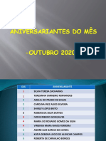 Aniversariantes Outubro