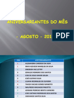 Aniversariantes Agosto