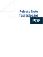 Release Note TESTEK (0120)