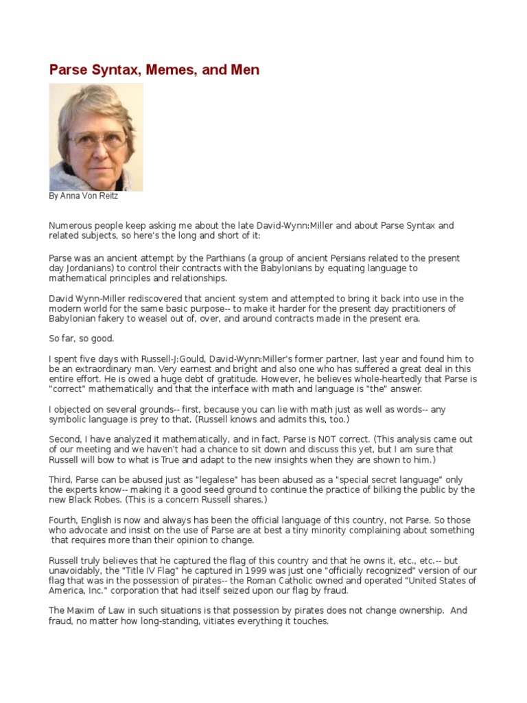 Parse Syntax | PDF | Mathematics | Federal Government Of The United States