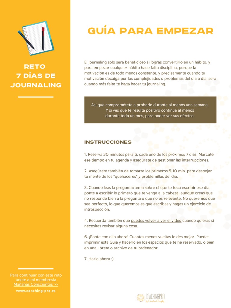 Guía Reto 7 Días De Journaling Pdf