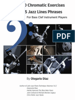 240 Chromatic Exercises 1165 Jazz Lines Phrases For Bass Clef - Olegario Diaz