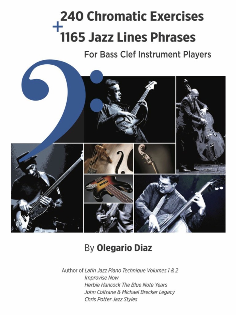 240 Chromatic Exercises 1165 Jazz Lines Phrases For Bass Clef