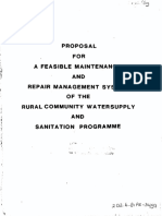 Proposal FOR A Feasible Maintenance AND Repair Management System of The Rural Community Watersupply AND Sanitation Programme