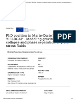 PHD Position in Marie-Curie Project Yieldgap - Modeling Gravitational Collapse and Phase Separation of Yield-Stress Uids