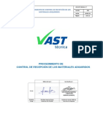 009-Pro-calidad-Vt Procedimiento de Control de Recepción de Materiales