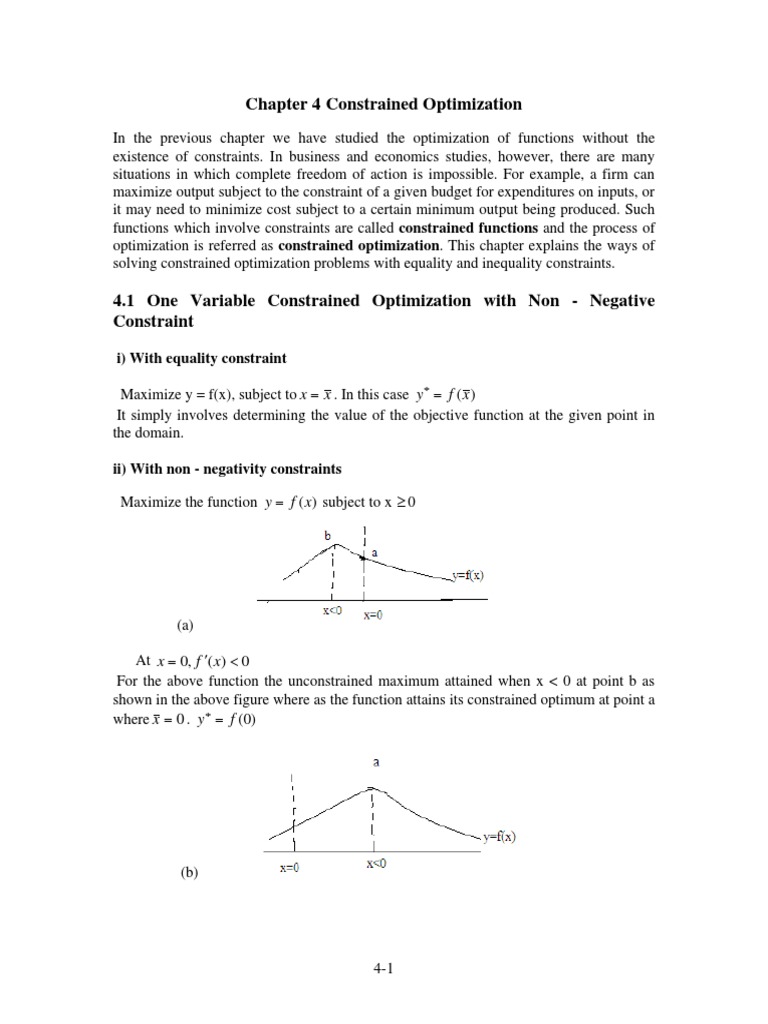 Chapter 4 Constrained Optimization: I) With Equality Constraint | PDF ...