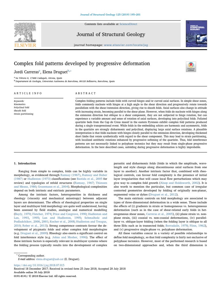 2019 - Complex Fold Patterns Developed by Progressive Deformation | PDF ...