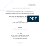 Gestion de Residuos Veterinarios, Peru 2021