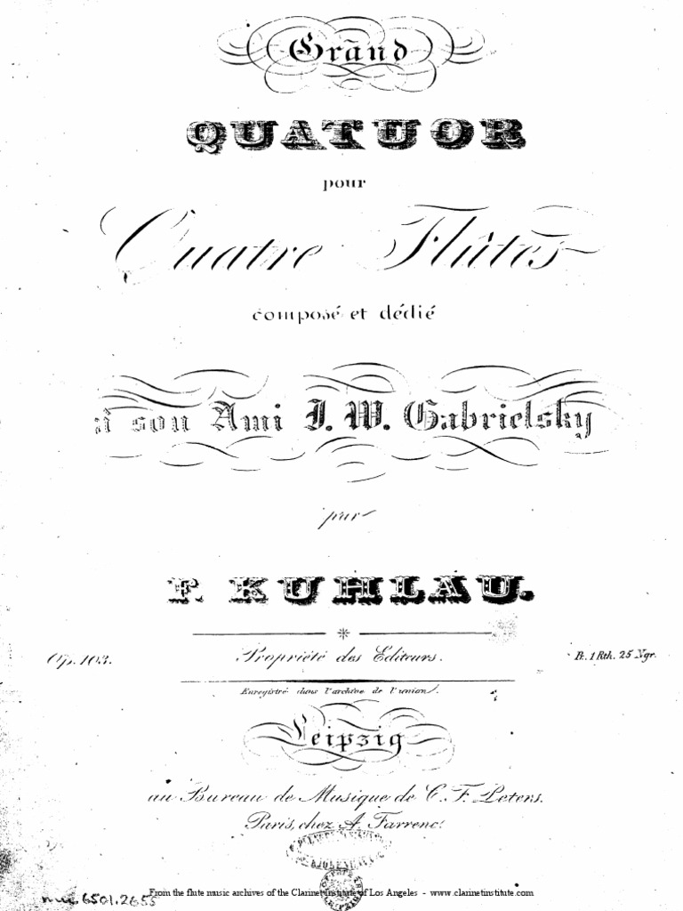 Institute Kuhl Op103 PDF Woodwind Instruments Aerophones