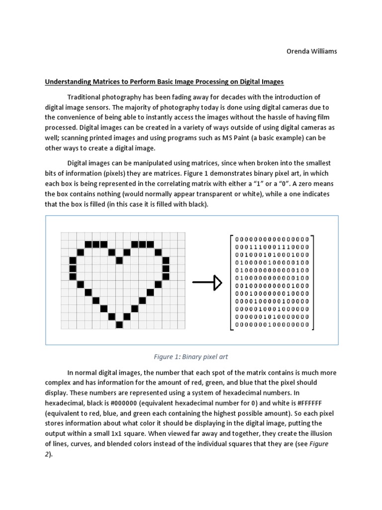 Matrix Manipulation in Image Processing | PDF | Pixel | Vision