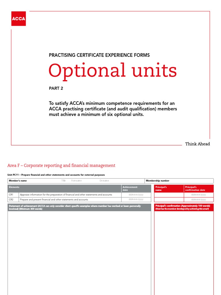 ACCA Practising Certificate Experience | PDF | Management Accounting ...